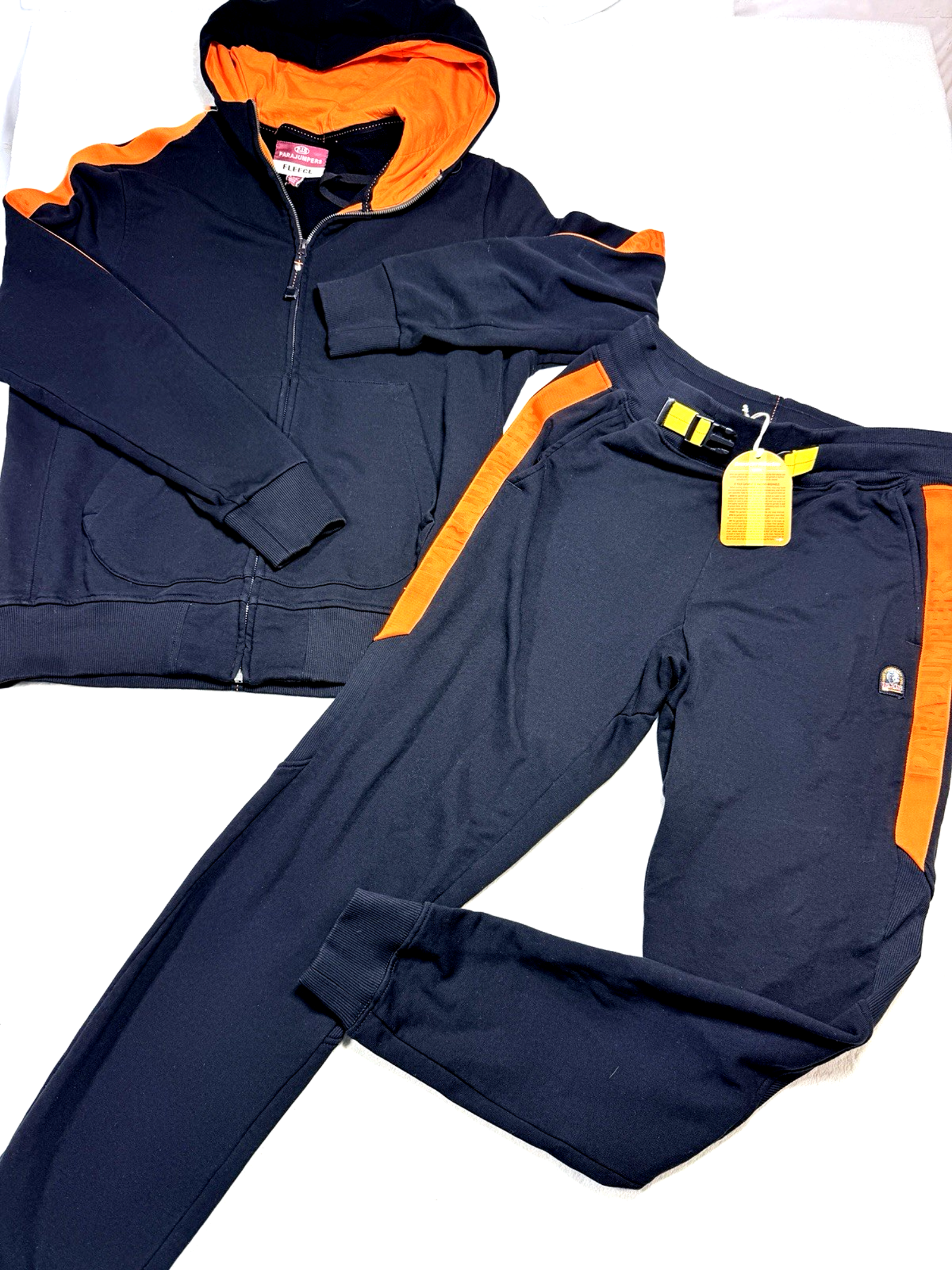 Parajumpers Flex Fleece Tracksuit Set Men Xl Nwt Black Orange Deadstock 650$ New